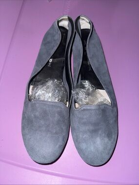 Women's Grey Suede Slip-On flats